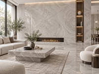 Dalles de marbre blanc en bois à coupe transversale, pierre naturelle pour plateaux de table à manger, panneaux muraux, monte-escaliers, étagères et dessus de meuble-lavabo de salle de bain