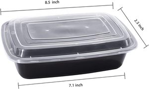 Rectangular Stackable BPA Free Food Grade PP Disposable Meal Prep <b>Containers</b> Lid Microwavable Freezable Dishwashable - Product Image 3
