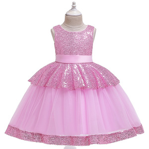 Vestidos de Fiesta Navideños Rojos o Azules Bonitos para Niñas, con Encaje y Lazo, para Princesas - Product Image 3