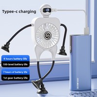 Nouveau Mini Ventilateur Intelligent à Affichage Numérique, Ventilateur de Bureau USB pour Étudiants, Ventilateur d'Extérieur à Ventouse, Batterie au Lithium Intégrée, Robot Transformable