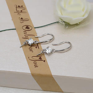 Boucles d'oreilles personnalisées en argent S925, petites fleurs en coquillage, perles, accessoires de bijoux DIY, semi-finies, 1204 - Product Image 4