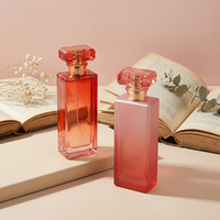 Flacons de parfum élégants Anding, design rectangulaire de luxe avec pompe, bouchon en acrylique transparent moderne, 100 ml