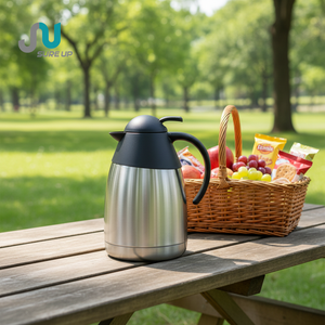 Thermos isotherme en acier inoxydable, écologique, original, avec poignée, grande capacité, portable, pour usage extérieur, maintien au chaud 12-24h - Product Image 1