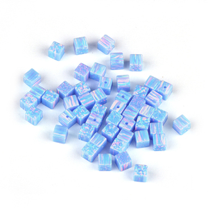 Bán buôn 3mm 4mm 5mm 6mm Cube Opal hạt/op26 ánh sáng màu xanh màu vuông Opal hạt/Loose Spacer hạt cho vòng đeo tay tự làm - Product Image 1