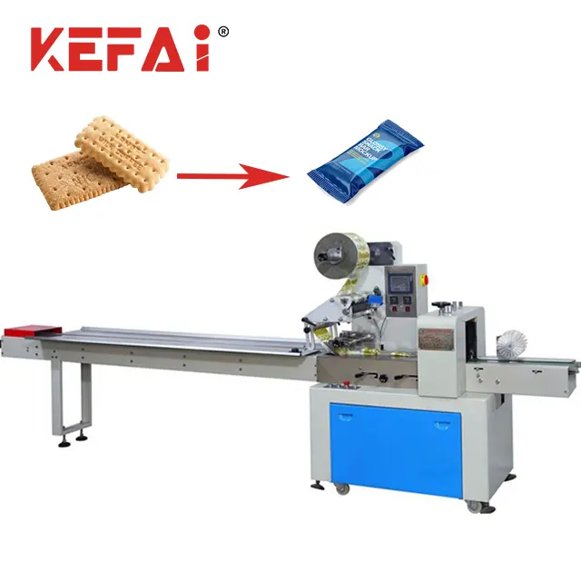 KEFAI 고품질 자동 Horizational 비스킷 쿠키 빵 베개 가방 포장 기계