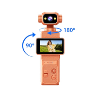 Kamera Aksi Saku Laris Manis, Lensa Putar 270°, Layar Lipat 1,97 inci, Tahan Air IPX6, Cocok untuk Vlog Perjalanan dan Video Pendek