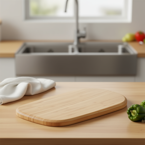 Tabla de cortar ovalada de madera de 14.5 x 9.4 pulgadas para preparación de alimentos - Product Image 2