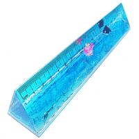 En gros Personnalisable Créatif Clair Acrylique Liquide Rempli 3D Règle Mignon En Plastique Papeterie École Bureau Bureau Décor