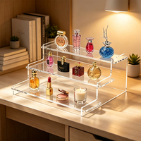 Présentoir à Parfums 3 Niveaux en Acrylique pour Femmes, Montage Sans Outil, Étagère de Rangement pour Maquillage et Cosmétiques, Idéal pour Coiffeuse