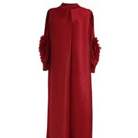 Robe de soirée longue plissée coupe trapèze, nouveau style, élégante et tendance, col montant, coupe ample, grande taille, unie, sexy, en organza teint en pièce