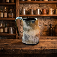 Mug en corne naturelle fait main, personnalisable, luxe avec fonctionnalité intelligente, couleurs personnalisées, logo, toutes occasions, garde les liquides chauds/froids (400 ml)