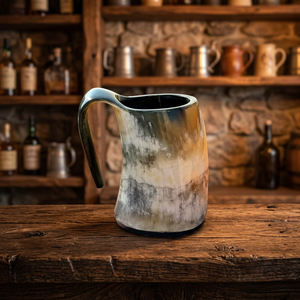 Handmade Natural Horn Mug Customizable Luxury Beer Mug with Smart Feature for All Occasions Holds Hot/Cold <b>Liquids</b> (400ml) - Product Image 2