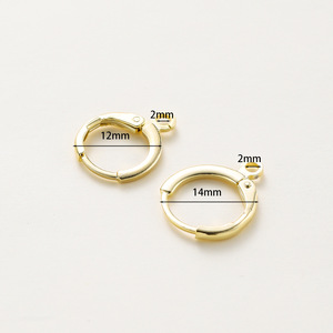 Clips d'oreilles plaqués or 14 carats, boucles d'oreilles créoles, apprêts de bijoux DIY, boucle française, accessoires pour boucles d'oreilles géométriques simples et rondes - Product Image 5