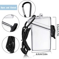 Étui porte-badge d'identification étanche en plastique transparent vertical avec cordon, mousqueton et porte-clés