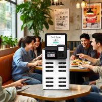 Kiosque de charge de téléphone de location de batterie externe à 12 fentes avec terminal de point de vente NFC intégré pour les cafés Station de batterie externe partagée