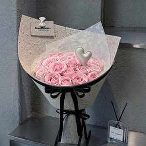 Accessoire de décoration de bouquet en forme de cœur floral rembourré en similicuir, brodé 3D gonflé, fournitures romantiques pour fleuristes en gros - Product Image 5