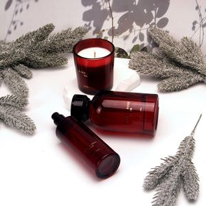 Ensemble cadeau de bougies parfumées Ascendia Born A Rose, pot en verre rouge, cire de soja, aromathérapie florale à la rose, décoration d'intérieur - Product Image 6