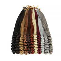 Extensions de cheveux à tresser pré-étirées en fibre haute température, 22 pouces, 150g, boucles spirales françaises douces, double trame, pour machine