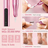 Taladro de Uñas Inalámbrico Recargable por USB de 20000 RPM con Motor de Escobillas - Herramienta Portátil en Forma de Lápiz para Manicura y Pedicura