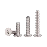 Vis à tête plate ultra-mince à profil bas en acier inoxydable 304 à empreinte cruciforme Phillips extra courte M1M1.2M1.4M1.6M2M2.5M3M4M5M6M8M10