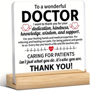 Placa Decorativa Acrílica Transparente Plana 2D, Impresa con UV, Corte Láser, Minimalista, Elegante, Rectangular, Letrero <span class=keywords><strong>de</strong></span> Agradecimiento <span class=keywords><strong>para</strong></span> Médico - Product Image 3