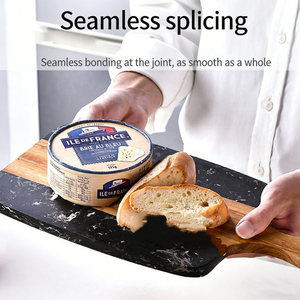 Tabla de cortar de doble cara de madera y mármol, antideslizante y duradera, para servir carne, alimentos y frutas en la cocina. - Product Image 2