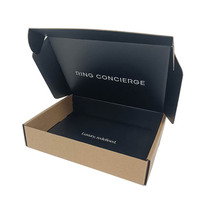 Boîte en carton ondulé sur mesure en gros, boîte postale de haute qualité noire et rose pour cosmétiques, recyclable