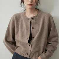 Pull en cachemire à col rond, cardigan, manteau, pull amincissant élégant et raffiné, vente en gros