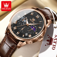 OLEVS 2893 montre personnalisable logo oem montres business multifonction mode phase de lune montre-bracelet à quartz pour hommes