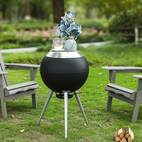 Poêle à bois et granulés portable à faible émission de fumée pour camping, jardin, terrasse, cuisson et chauffage extérieur