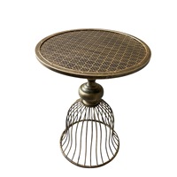 Table d'appoint industrielle en fer forgé style loft, table basse vintage bronze antique pour hôtel, restaurant, café, vente en gros commerciale - Offre Spéciale