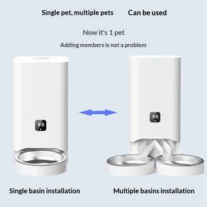 Comedero Automático de Acero Inoxidable Jingwang para Mascotas, Gatos y <span class=keywords><strong>Perros</strong></span>, Alimentación Temporizada y Cuantitativa, Tazones Triples/Dobles, Monitoreo Visual - Product Image 3