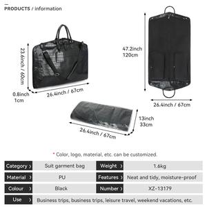 Travel Business Garment <strong>Duffel</strong> Crocodile Grain Pu Leather Foldable High Quality 47'' Waterproof Carry Wrinkle Free Suit Bag - Product Image 6