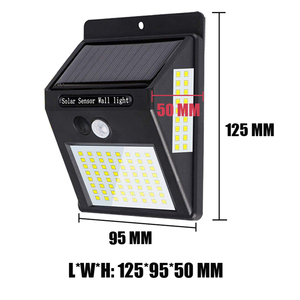 Lámpara Solar <span class=keywords><strong>de</strong></span> Pared <span class=keywords><strong>de</strong></span> Ángulo Amplio con 100 LED Blanco Frío, Impermeable, con <span class=keywords><strong>Sensor</strong></span> <span class=keywords><strong>de</strong></span> <span class=keywords><strong>Movimiento</strong></span>, <span class=keywords><strong>Luz</strong></span> <span class=keywords><strong>de</strong></span> Seguridad para Exteriores, Jardín, Patio y Camino - Product Image 4