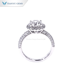 Tianyu Gems Custom 14K 18K Oro blanco Anillo de compromiso CVD Lab Diamante Anillo de bodas para damas - Product Image 3