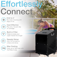 Bañera de Inmersión en Frío de Acero Inoxidable, Gran Venta, con Motor de 1HP, Bomba de Engranajes, Capacidad de 1000L, Control por Aplicación WiFi para Deportistas
