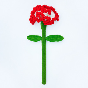 Ramo de simulación de flores de hilo tejido a mano, terminado y hecho a mano, regalo para el Día del Maestro y el Día de la Madre, con girasol, rosa y claveles de efecto hielo, envío rápido - Product Image 4