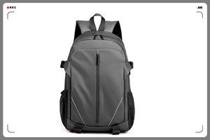 Korean version <b>backpack</b>, men's business casual <b>computer</b> bag, waterproof travel bag, long school student <b>backpack</b> - Product Image 3