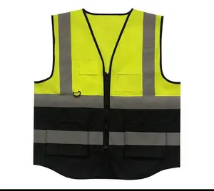 CE Splice Color High VIsibility Safety Reflective Running Construction Reflector Vest Security LOGO Customized Vest With Pockets