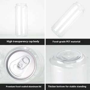 500 मिलीलीटर प्लास्टिक की बोतल कस्टम लोगो मुद्रण पारदर्शी पालतू प्लास्टिक पेय की बोतलें आसान पुल कैप के साथ कर सकते हैं - Product Image 2