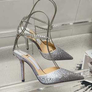 Escarpins de mariée pour femmes à talon aiguille, bout fermé, en cuir véritable, chaussures de créateur à talons hauts pour femmes, légères et confortables - Product Image 1