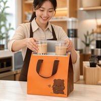 Bolsa de Embalaje para Llevar Comida de Restaurante Personalizada con Marca, No Tejida, Ecológica