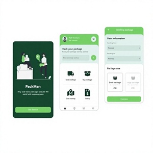 Aplicación móvil para entrega de paquetes con reserva sencilla, seguimiento en vivo, recogida a domicilio, actualizaciones de entrega y gestión segura. - Product Image 1