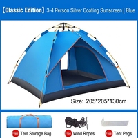 Tente de camping automatique à installation instantanée, spacieuse, portable, pour 3-4 personnes, quatre saisons, imperméable, protection 2000-3000 mm, grande taille