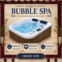 Spa de plein air haut de gamme pour 2 personnes, bain à remous autoportant avec massage, pour jardin, hôtel, maison d'hôtes, usage de loisirs