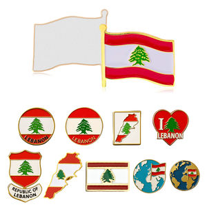 库存黎巴嫩国旗电话贴纸金属徽章民族骄傲文化用品城市旅游旅游纪念品礼品定制 - Product Image 1