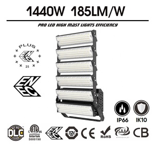 Projecteur LED de stade 1440W 175lm/W certifié ETL DLC, étanche IP66, pour mât haut, angle de faisceau 10-90°, 3000-6000K, pour le sport - Product Image 1
