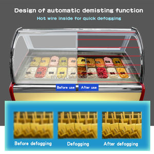 <span class=keywords><strong>Vitrine</strong></span> de crème glacée en verre à température unique pour magasins et cafés - Product Image 6