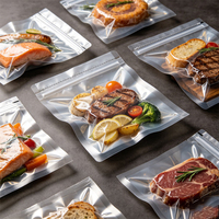 Sacs d'emballage personnalisés biodégradables à découpe facile, gaufrés, pour la conservation de viande, fruits, noix, scellés à chaud, sous vide