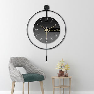 Horloge murale à <span class=keywords><strong>pendule</strong></span> créative en métal moderne personnalisée 2025 vente en gros horloge murale art mural de luxe au <span class=keywords><strong>design</strong></span> silencieux - Product Image 2
